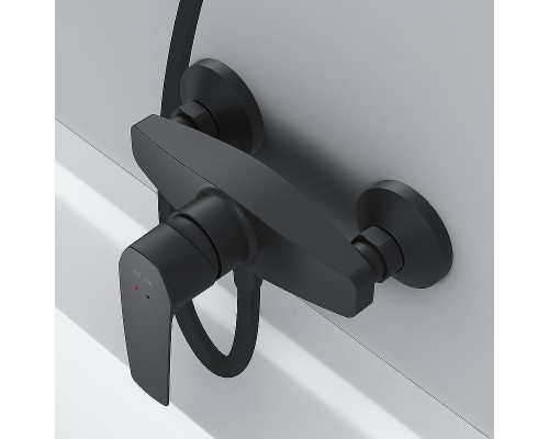 Комплект душевого уголка с душевой системой и аксессуарами AM.PM Gem 80x80 WK90EM профиль Черный матовый стекло прозрачное