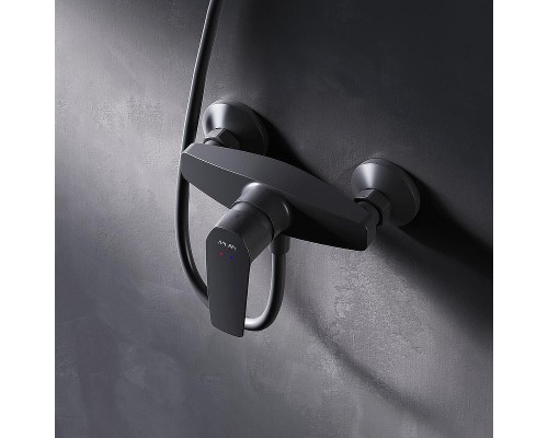 Комплект душевого уголка с душевой системой и аксессуарами AM.PM Gem 80x80 WK90EM профиль Черный матовый стекло прозрачное