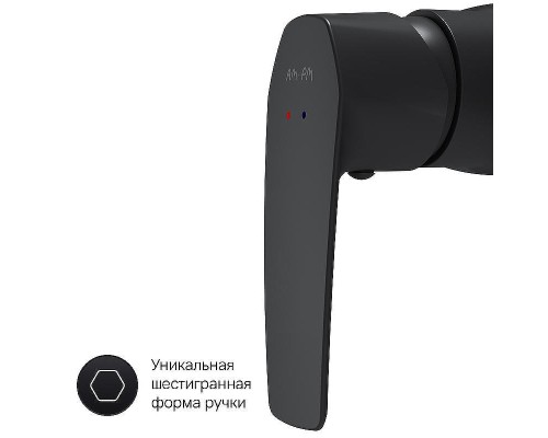 Комплект душевого уголка с душевой системой и аксессуарами AM.PM Gem 80x80 WK90EM профиль Черный матовый стекло прозрачное