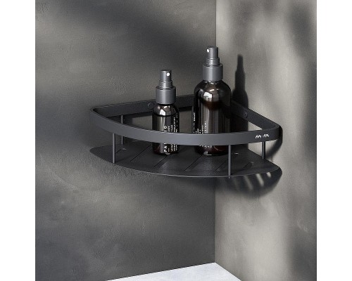 Комплект душевого уголка с душевой системой и аксессуарами AM.PM Gem 80x80 WK90EM профиль Черный матовый стекло прозрачное