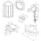 Комплект душевого уголка с душевой системой и аксессуарами AM.PM Gem 80x80 WK90EM профиль Черный матовый стекло прозрачное