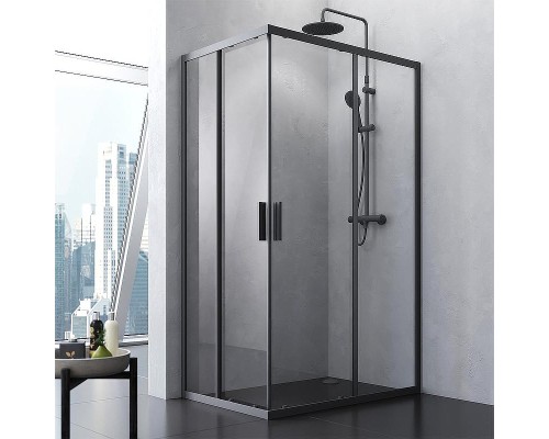Душевой уголок AM.PM Gem S 120х80 W93G-404-120280-BT профиль Черный матовый стекло прозрачное