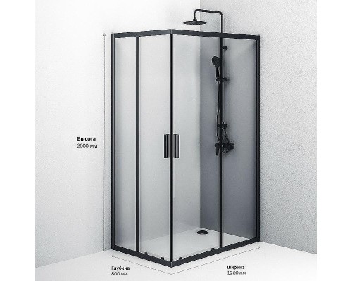 Душевой уголок AM.PM Gem S 120х80 W93G-404-120280-BT профиль Черный матовый стекло прозрачное