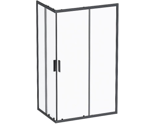 Комплект душевого уголка с душевой системой и аксессуарами AM.PM Gem S 120x80 WK93ER профиль Черный матовый стекло прозрачное