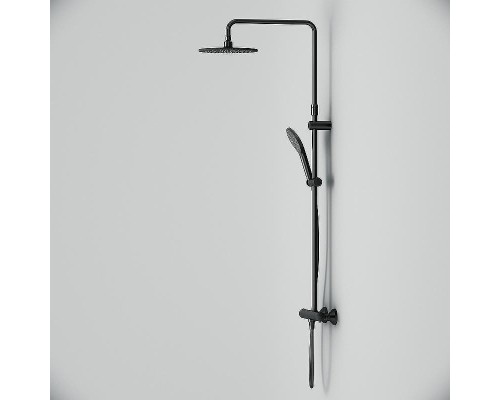 Комплект душевого уголка с душевой системой и аксессуарами AM.PM Gem S 120x80 WK93ER профиль Черный матовый стекло прозрачное