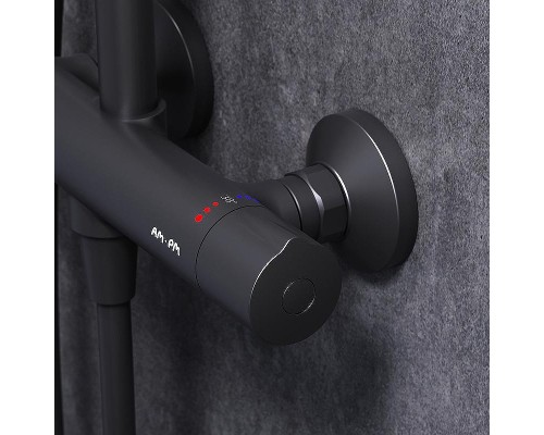 Комплект душевого уголка с душевой системой и аксессуарами AM.PM Gem S 120x80 WK93ER профиль Черный матовый стекло прозрачное