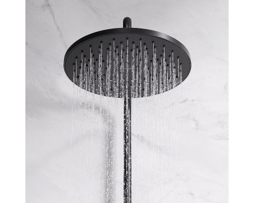 Комплект душевого уголка с душевой системой и аксессуарами AM.PM Gem S 120x80 WK93ER профиль Черный матовый стекло прозрачное