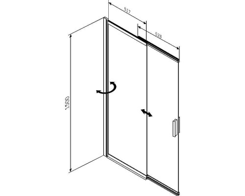 Шторка на ванну AM.PM Like W80S-100PS-150MT 100x150 профиль Хром матовый стекло прозрачное