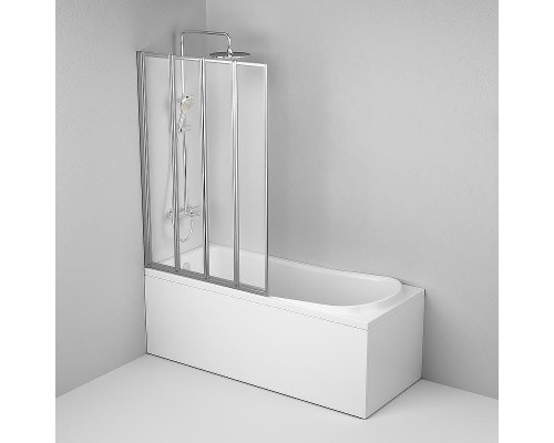 Шторка на ванну AM.PM Like 100 W80BS-100-140CT профиль Хром матовый стекло прозрачное
