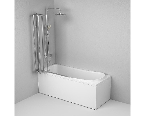 Шторка на ванну AM.PM Like 100 W80BS-100-140CT профиль Хром матовый стекло прозрачное