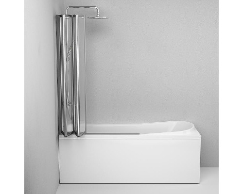 Шторка на ванну AM.PM Like 100 W80BS-100-140CT профиль Хром матовый стекло прозрачное