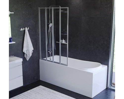 Шторка на ванну AM.PM Like 100 W80BS-100-140CT профиль Хром матовый стекло прозрачное