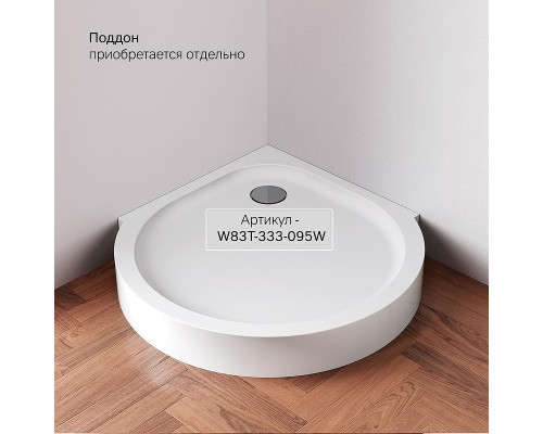 Душевой уголок AM.PM Like 95х95 W83G-333-095CT профиль Хром глянцевый стекло прозрачное