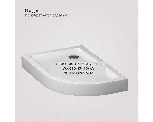 Душевой уголок AM.PM Like 120х80 W83G-302U120CG64 профиль Хром матовый стекло тонированное