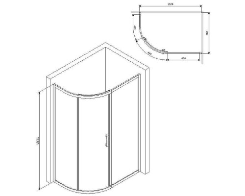 Душевой уголок AM.PM Like 120x80 W83UG-302U120MT профиль Хром матовый стекло прозрачное