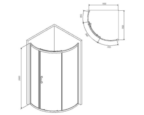 Душевой уголок AM.PM Like 90x90 W83UG-315-090CG профиль Хром глянцевый стекло тонированное