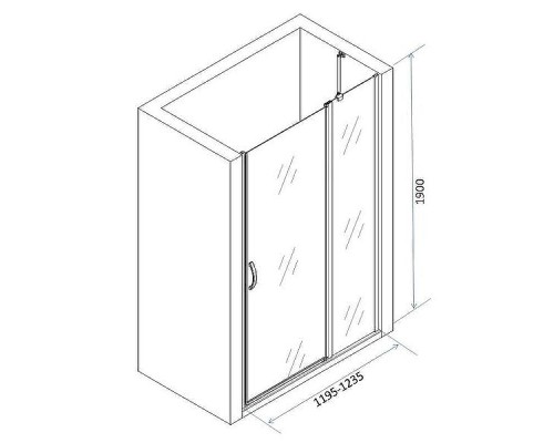 Душевая дверь AM.PM Move 120 W81S-D120-000CT профиль Хром матовый стекло прозрачное