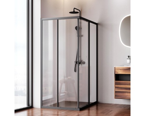 Душевой уголок AM.PM Sunny 120х90 W87G-403-12090-BT профиль Черный матовый стекло прозрачное