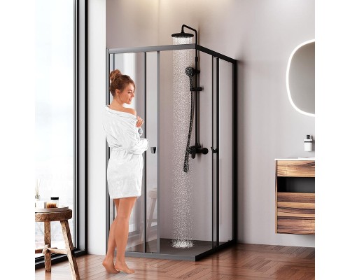 Душевой уголок AM.PM Sunny 120х90 W87G-403-12090-BT профиль Черный матовый стекло прозрачное