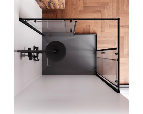 Душевой уголок AM.PM Sunny 120х90 W87G-403-12090-BT профиль Черный матовый стекло прозрачное