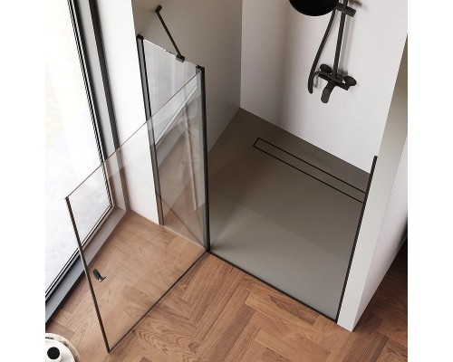 Душевая дверь AM.PM Sunny 120 W87G-120-1P-BT профиль Черный матовый стекло прозрачное