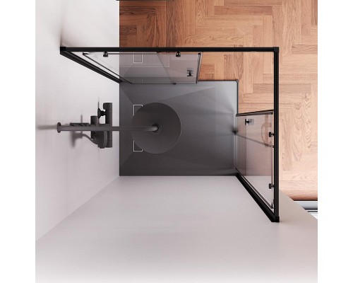 Душевой уголок AM.PM X-Joy 100х80 W94G-403-100280-BT1K профиль Черный матовый стекло прозрачное