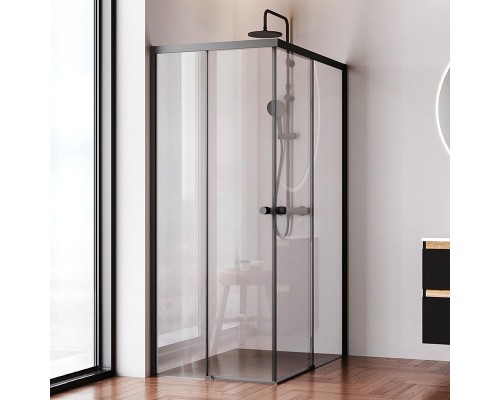 Душевой уголок AM.PM X-Joy 120х80 W94G-403-120280-BT1K профиль Черный матовый стекло прозрачное