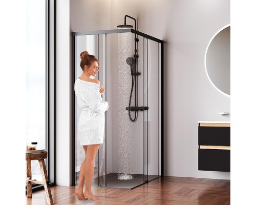 Душевой уголок AM.PM X-Joy 120х80 W94G-403-120280-BT1K профиль Черный матовый стекло прозрачное