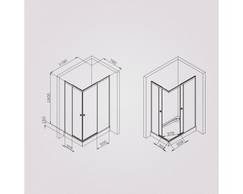 Душевой уголок AM.PM X-Joy 120х80 W94G-403-120280-BT1K профиль Черный матовый стекло прозрачное