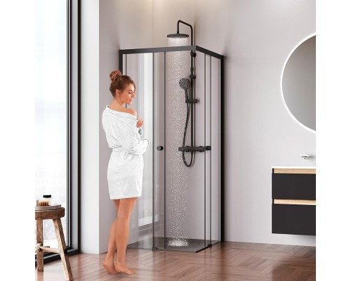 Душевой уголок AM.PM X-Joy 80х80 W94G-403-8080-BT1K профиль Черный матовый стекло прозрачное