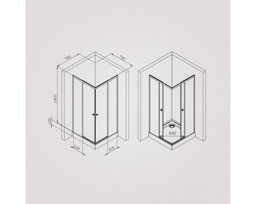 Душевой уголок AM.PM X-Joy 80х80 W94G-403-8080-BT1K профиль Черный матовый стекло прозрачное