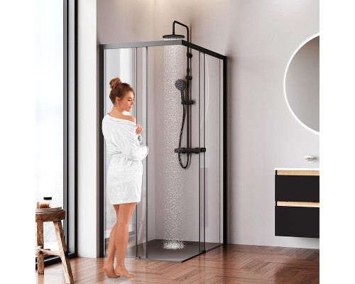 Душевой уголок AM.PM X-Joy 120х80 W94G-403-12080-BT профиль Черный матовый стекло прозрачное