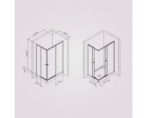 Душевой уголок AM.PM X-Joy 120х90 W94G-403-12090-MT профиль Хром матовый стекло прозрачное