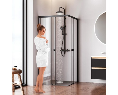 Душевой уголок AM.PM X-Joy 90х90 W94G-403-9090-BT профиль Черный матовый стекло прозрачное