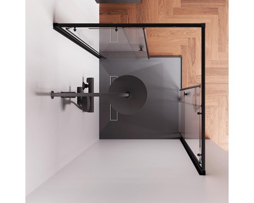 Душевой уголок AM.PM X-Joy 90х90 W94G-403-9090-BT профиль Черный матовый стекло прозрачное