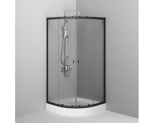 Душевой уголок AM.PM X-Joy 90х90 W88E-205-090BT64 профиль Черный матовый стекло прозрачное