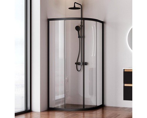 Душевой уголок AM.PM X-Joy 90х90 W88G-205-090BT64 профиль Черный матовый стекло прозрачное