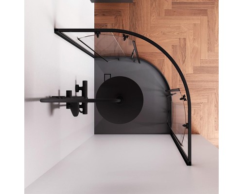 Душевой уголок AM.PM X-Joy 90х90 W88G-205-090BT64 профиль Черный матовый стекло прозрачное