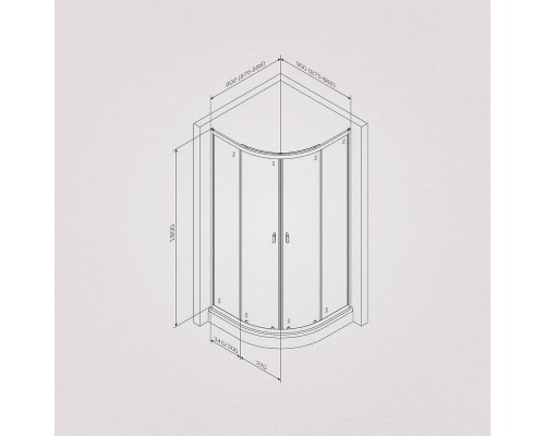 Душевой уголок AM.PM X-Joy 90х90 W88G-205-090BT64 профиль Черный матовый стекло прозрачное