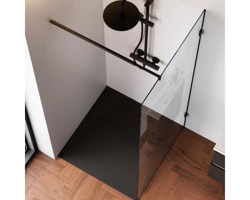 Душевая перегородка AM.PM X-Joy 90 W94WI-90-F1-BTE профиль Черный матовый стекло прозрачное