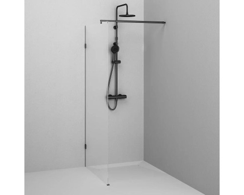 Душевая перегородка AM.PM X-Joy 90 W94WI-90-F1-BTE профиль Черный матовый стекло прозрачное