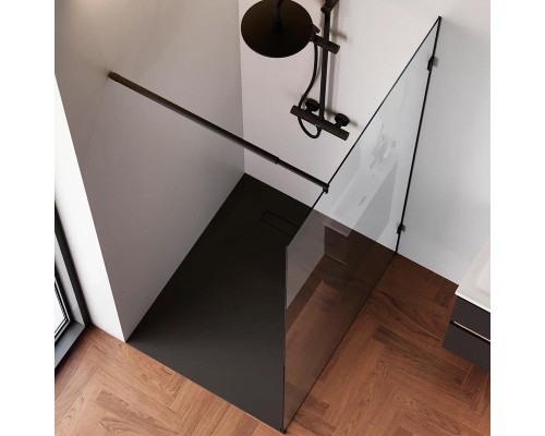 Душевая перегородка AM.PM X-Joy 110 W94WI-110-F1-BTE профиль Черный матовый стекло прозрачное