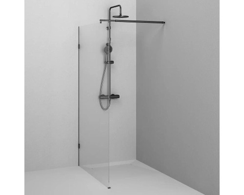 Душевая перегородка AM.PM X-Joy 110 W94WI-110-F1-BTE профиль Черный матовый стекло прозрачное