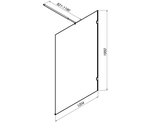 Душевая перегородка AM.PM X-Joy 120 W94WI-120-F1-BTE профиль Черный матовый стекло прозрачное