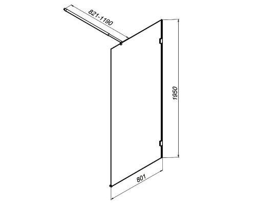 Душевая перегородка AM.PM X-Joy 80 W94UWI-80-F1-MTE профиль Хром матовый стекло прозрачное