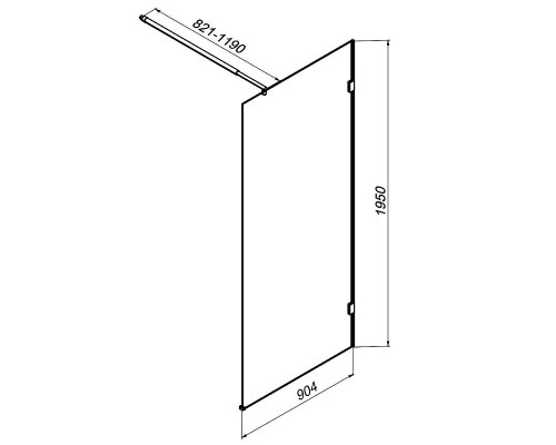 Душевая перегородка AM.PM X-Joy 90 W94UWI-90-F1-BTE профиль Черный матовый стекло прозрачное