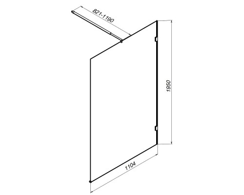 Душевая перегородка AM.PM X-Joy 110 W94UWI-110-F1-MTE профиль Хром матовый стекло прозрачное