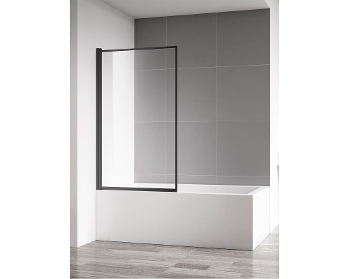 Шторка на ванну AQUAme 90 L AQM2859-9-L профиль Черный матовый стекло прозрачное