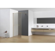 Душевая перегородка AQUAme 100 AQM3720-3-10 профиль Золото шлифованное стекло лен