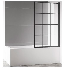 Шторка на ванну AQUAme 80 R AQM2858-R профиль Черный матовый стекло прозрачное